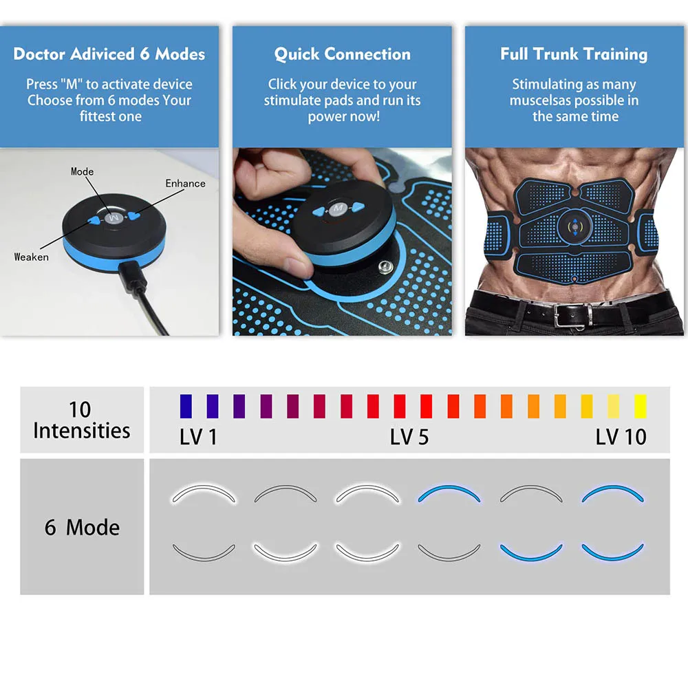 Muscle Stimulator ABS Hip Trainer EMS Abdominal Belt Electrostimulator Muscular Exercise Home Gym Equipment Electrostimulation (4)