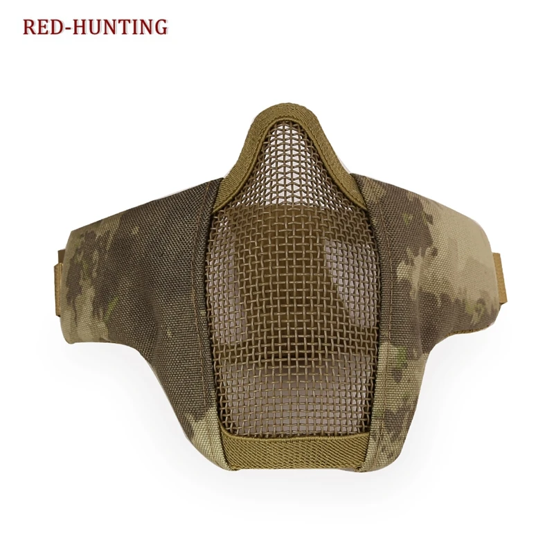 

Tactical Half Face Mask Metal Wire Steel Net Mesh Airsoft Paintball Hunting Protective Breathable Mask for CS Wargame Party Mask