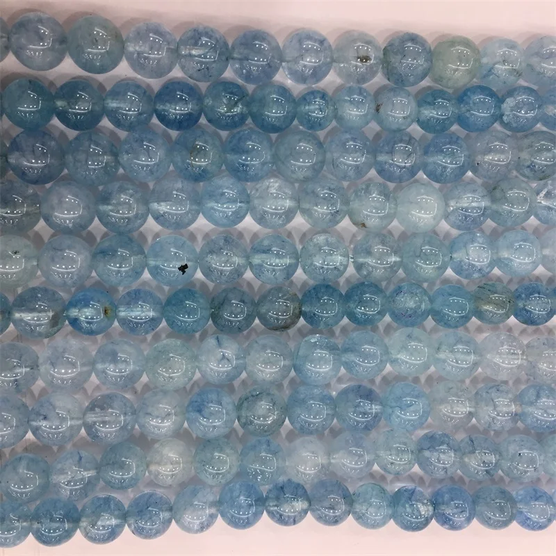 8 мм граненый или Круглый сапфировый Камень прозрачный синий кварцевый и из натурального камня бисер для изготовления ювелирных изделий ожерелье браслет для женщин DIY бисер