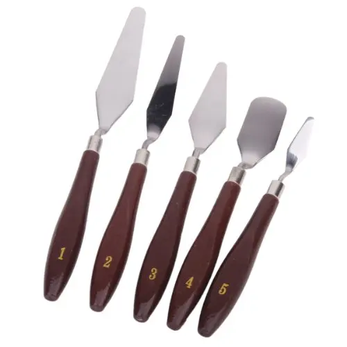  Mixed 5Pcs Stainless Steel Palette Scraper Set Spatula Knives For Artist Oil Painting Tools Paintin