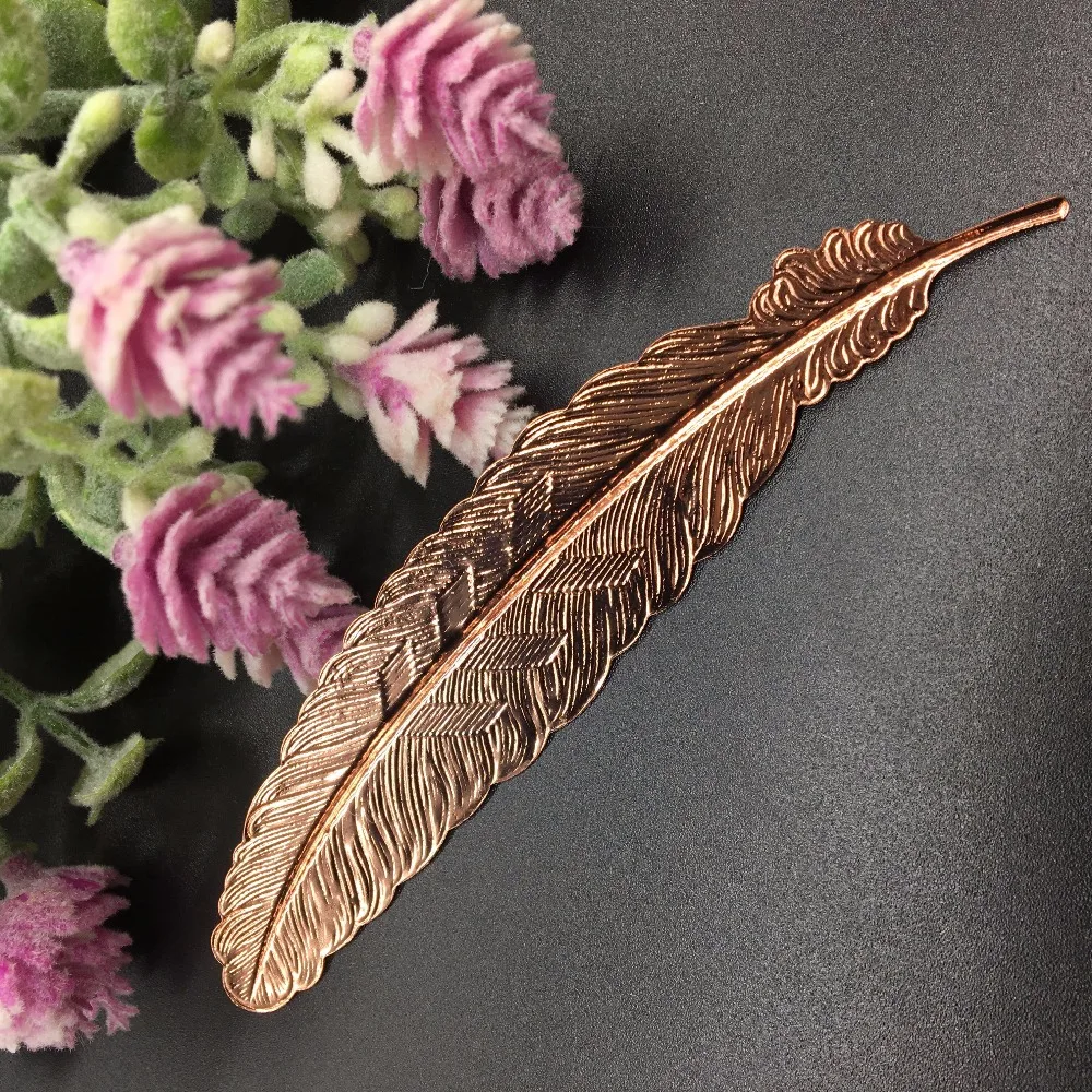 Creative Metal Silver Plated Feather Bookmark Chinese Style Vintage Page Marker School Supplies