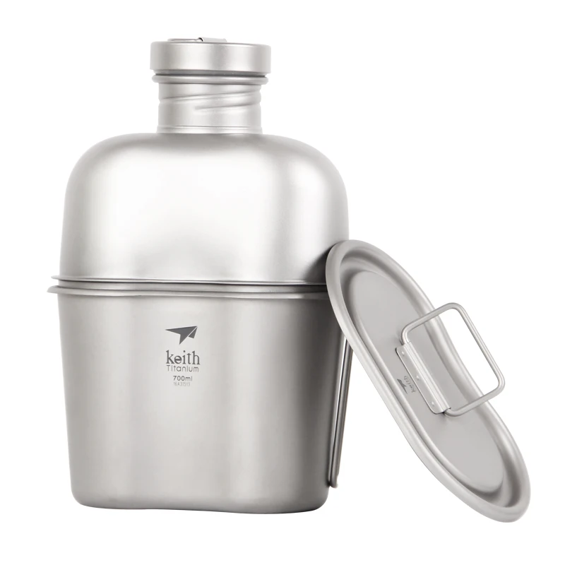 Venta caliente Keith 1100 ml de titanio deportes hervidor de agua y 700 ml de cajas de almuerzo de botellas de agua hervidor del ejército de Ti3060