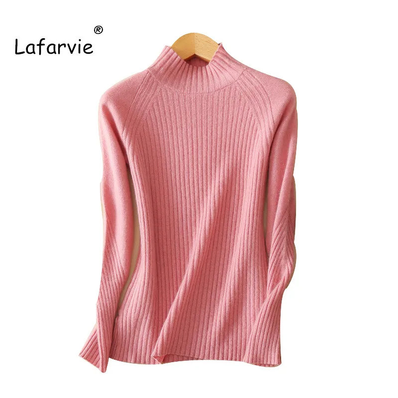 

Lafarvie Tops Autumn Winter Women Pullovers Sweater Knitted Elasticity Casual Jumper Fashion Slim Turtleneck Warm Female Sweater