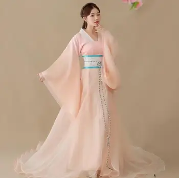 

Fairy costume elegant clothing wide sleeve stage installs guzheng dance costumes improved female hanfu trailing Ru skirt sping