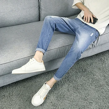 

The New Product Of Autumn 2019 Is The Korean Version Of Slim Body, Small Feet And Broken Holes Hip Hop Streetwear