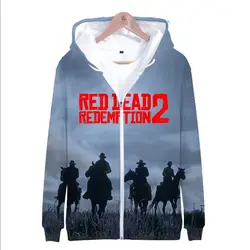 Moletom RED DEAD REDEMPTION 2 принт 3D толстовки с капюшоном для женщин мужчин на молнии Брендовые спортивные костюмы Верхняя одежда Зима хип хоп