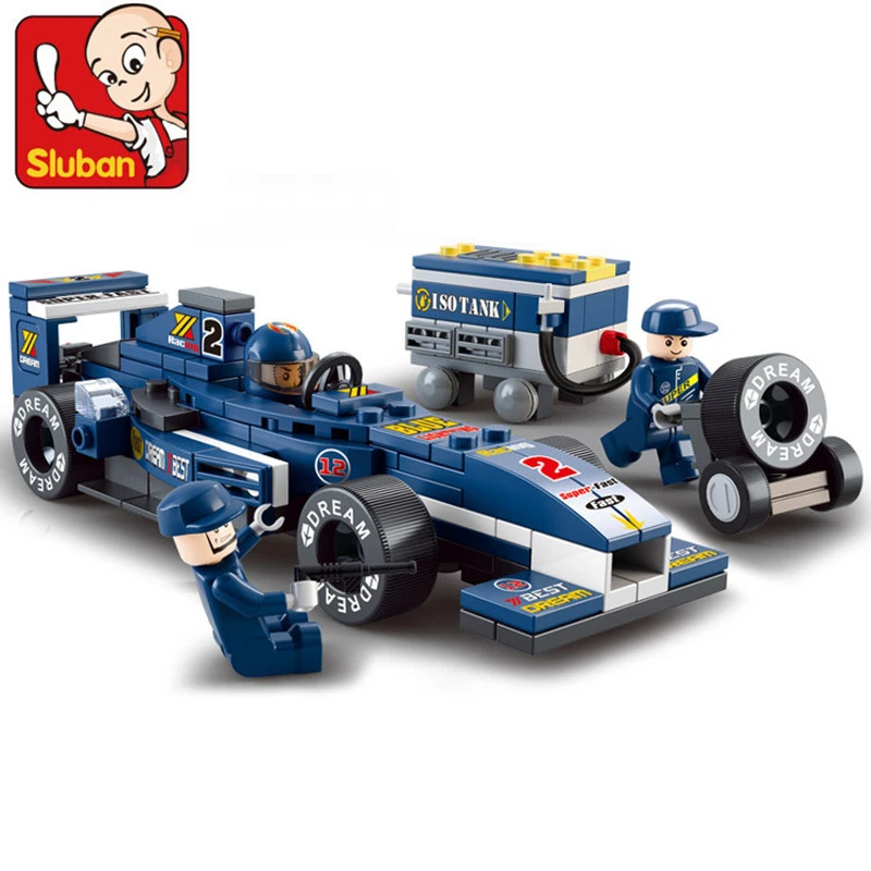 

SLUBAN 0351 Racing Car Grand Prix Formula F1 Building Blocks Brick Set Compatible LegoIN Technic Playmobil Toys For Children
