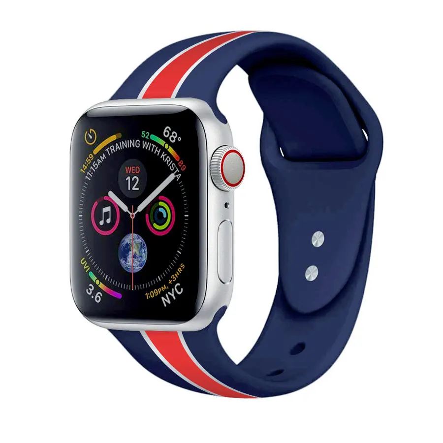 Силиконовый ремешок для Apple Watch band 44 мм 40 iWatch 42 38 спортивный браслет correas watch 4 3 21