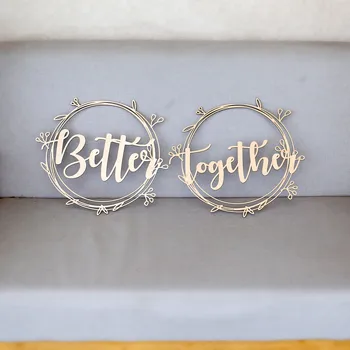 

Rustic Wooden Better Together Wreath Chair Signs,wedding elegant chair sign, wedding decoration