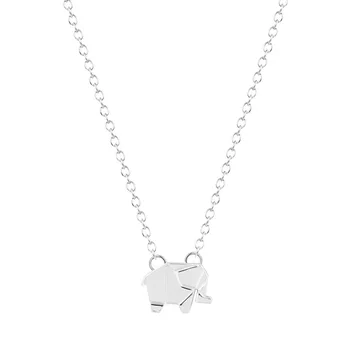 

QIAMNI Wholesale 30pcs/lot Cute Origami Elephant Pendant Necklace Gift for Women and Girls Fashion