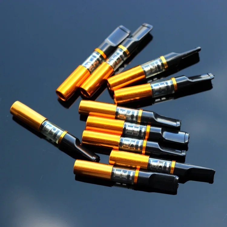 

12 pcs Handheld Washable Magnet Double Cigarette Holder Filter Cigarette Holder Carved Metal Pipe Mouthpiece Filter Smoking