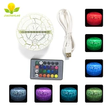 Цвет ful кабель USB Touch лампы основания для 3D светодиодный ночник Замена 7 цветов Цвет ful свет базы Настольная лампа части с дистанционным