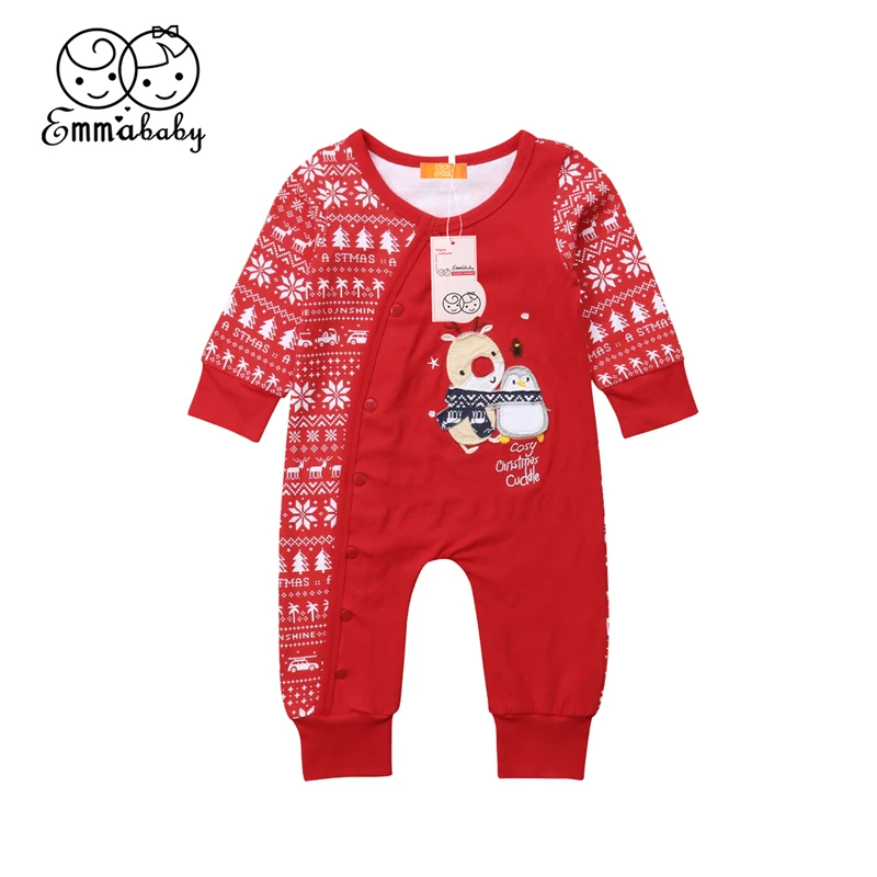 Комбинезон для новорожденных с надписью My First Christmas хлопковый комбинезон