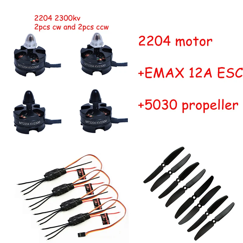

2204 2300KV Mini Brushless Motor and 12A Esc 5030 Propeller for RC Quadcopter Drone