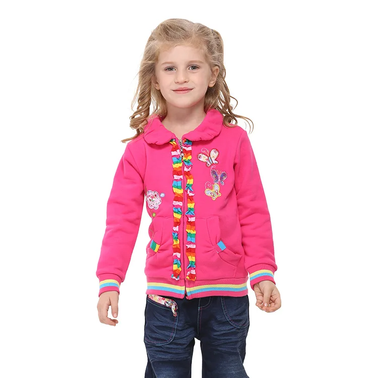 Rose Red kids jackets for girls butterflies winter outerwear