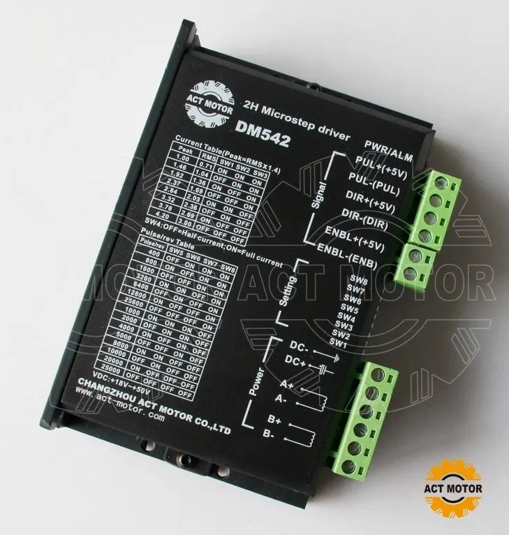 

Stepping motor Driver DM542,18-50VDC,4.2A support nema17,23 motor cnc router