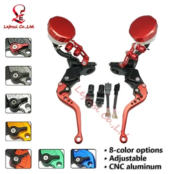 

8 Colors CNC Red 7/8" 22mm Universal Motorcycle Left Right Brake Master Cylinder Clutch Levers With Fluid Reservoir 17mm Piston