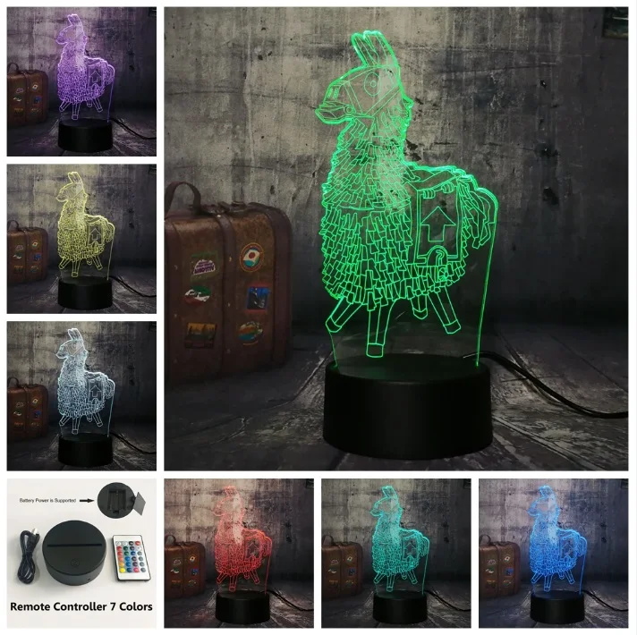 Боевой Royale игры TPS PUBG парашют настольная лампа 3D светодиодный 7 цветов ночной Светильник для детей Декор Светильник Рождественский подарок для мальчиков - Испускаемый цвет: Controller 7 Color