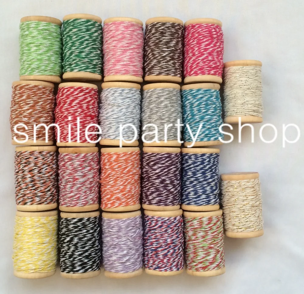 

10pcs/lot 30meter/reel double cotton bakers twine 4ply ,divine twine used in all kind packing 22 kinds color