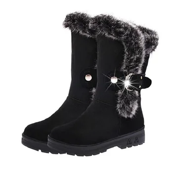 

Pop Tide Winter Women Snow Boots Warm Round Toe Comfortable Boots Female Fur Plush High Quality Botas WholeTide DVT521