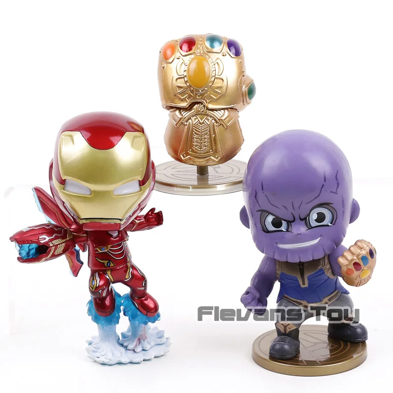 Avengers Infinity War Thanos & Infinite Glove & Iron Man MK50 PVC Action Figures Toys Dolls 3pcs/set