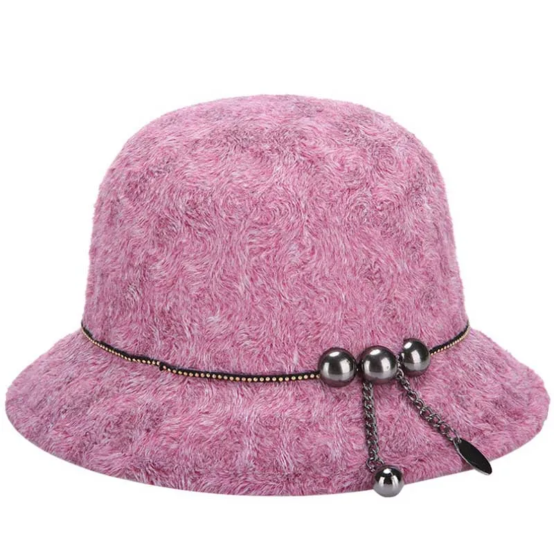 Новинка 2017 fashionwomen котелок зимняя шапка шерсть Клош круглый Кепки Fedora ковша