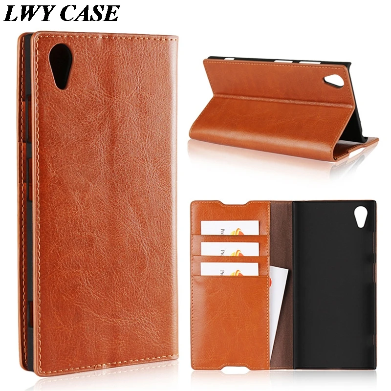 

For Sony Xperia XA1 Plus XA X Performance Luxury Cow Leather Genuine Leather Cowhid Case Wallet Flip Cover