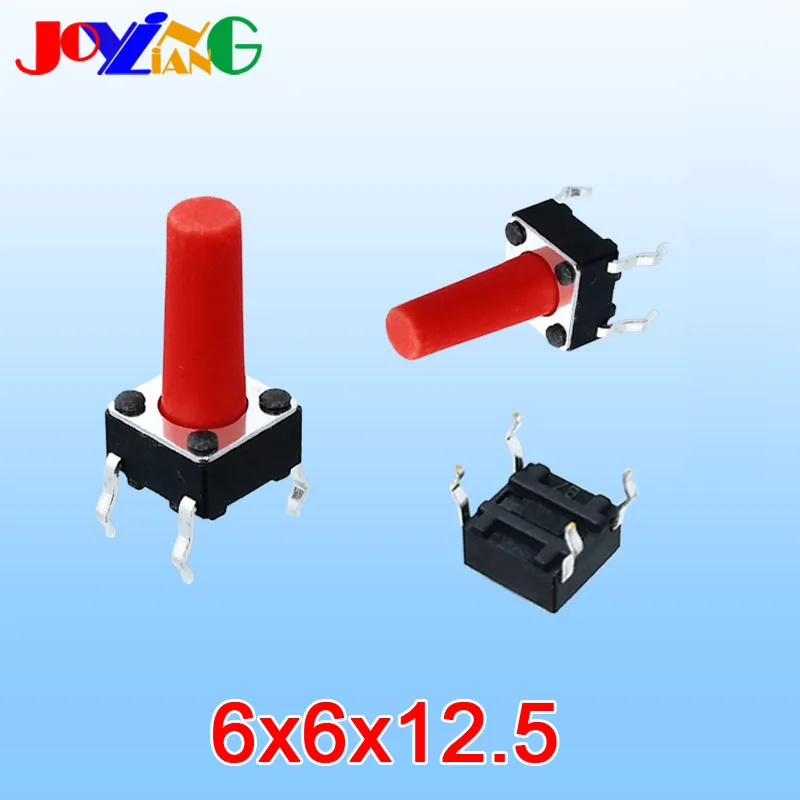 Joying Liang Красный 6*6*12 5 мм вертикальный четырехногий сенсорный переключатель 4 ноги