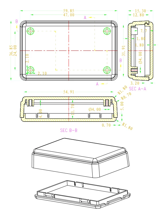 plastic enclosure for electronics control box szomk diy enclosure junction box plastic housing small abs instrument enclosure distribution box black plastic box enclosure electronics case   (11).jpg