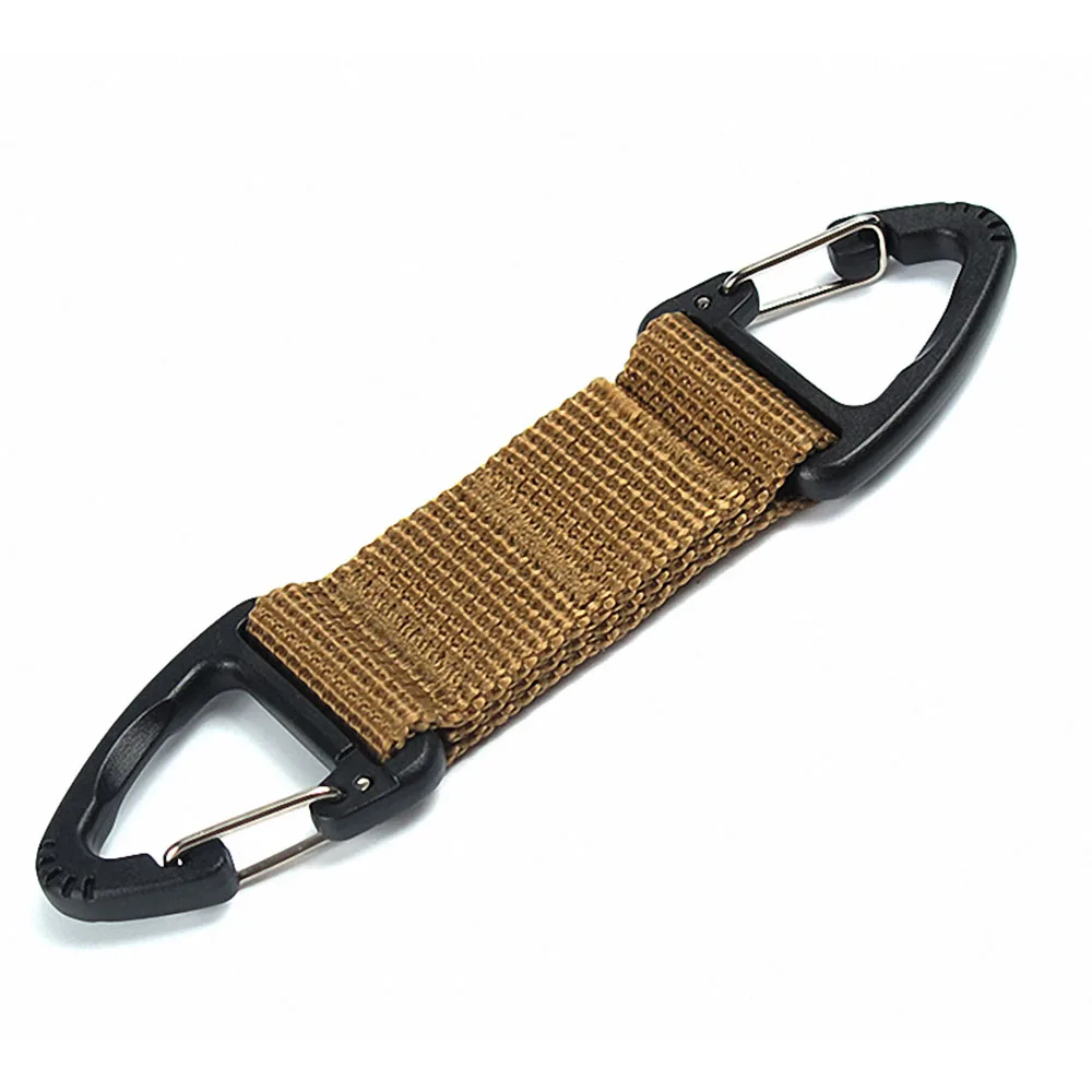 

Outdoor Molle Webbing Belt Clip Climbing Carabiner Buckle Tactical Backpack Bag Webbing Belt Clip Clasp Hanging Chain Key Hook