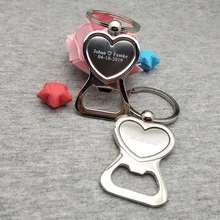 Открывалка для бутылок брелок логотип карман легкий инструмент Свадебные раздача подарков на вечеринке пользовательские с вашим логотипом текст и даты для гостей