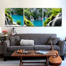 Современная Настенная Художественная Картина Пейзаж водопад дерево холст картина для гостиной спальни украшение дома печать изображения