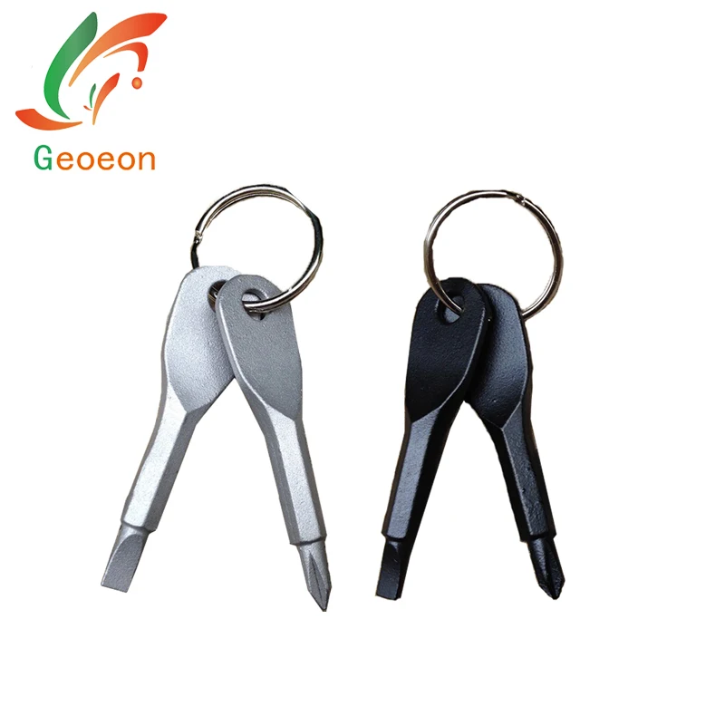 1Set Outdoor Stainless Tool Multi-function Key Screwdriver Gear With Key Chain New Cross+Word Screwdriver A39