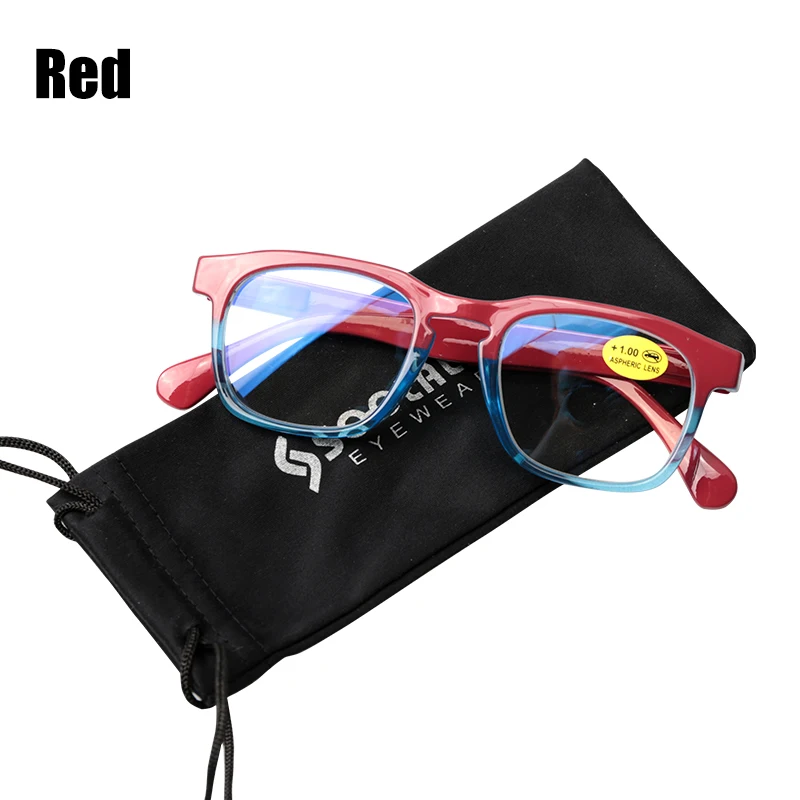 SOOLALA весенние шарниры мужские очки для чтения хит цветов женские очки с диоптриями оптические увеличительные защитные очки для пресбиопии - Цвет оправы: Red