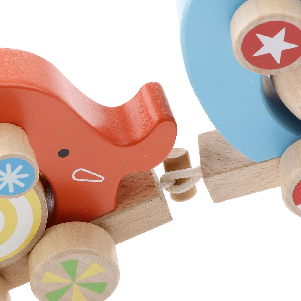 Деревянная игрушка-толчок и тяга слон тянет вдоль прогулочные Игрушки для малышей развивающие игрушки