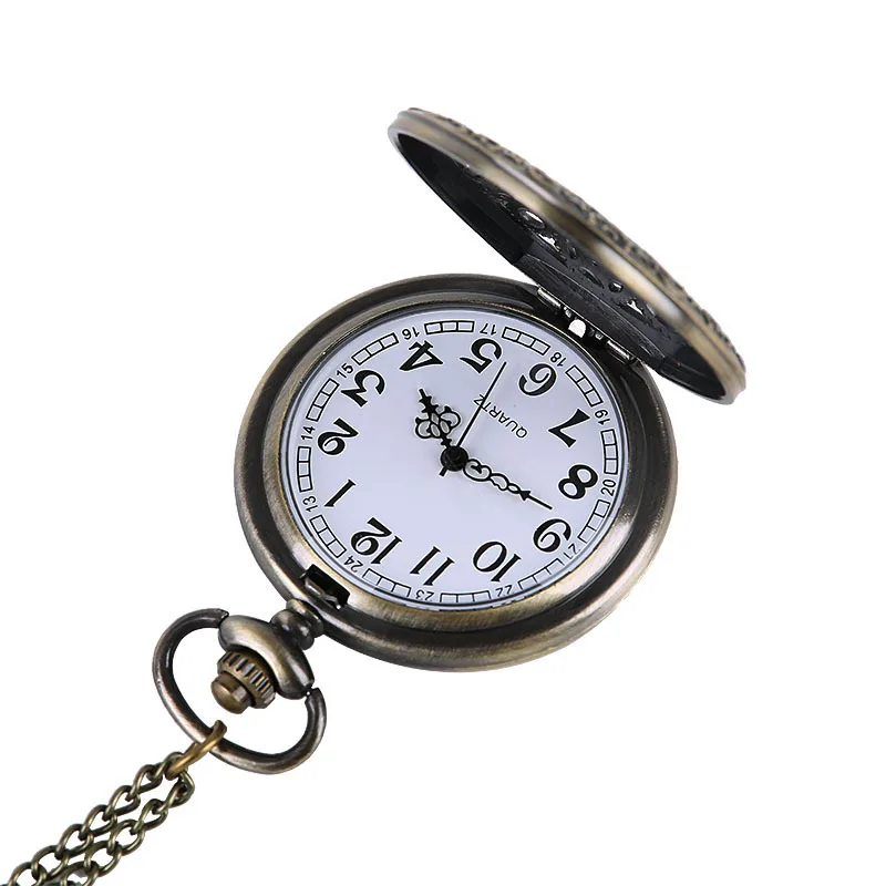 Новые модные бронзовые кварцевые карманные часы Аналоговые в виде кулона ожерелье мужские женские часы подарок