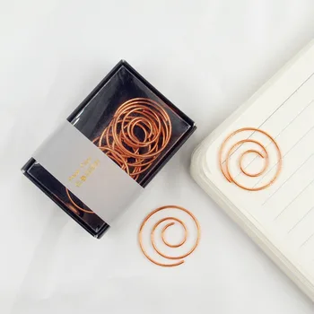 

2018 Sale New Paperclip 12 pieces/lot Gold color Geometric Helix Paper Clips Bookmark Pin Stationery Office Accessories Memo