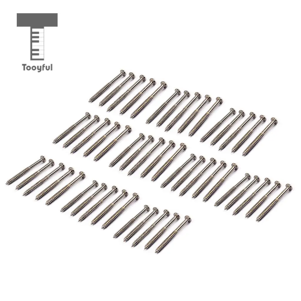 Tooyful 50pcs Nickel Bass Guitar Pickup Mounting Screws for PB JB P90 Pickup Replacement