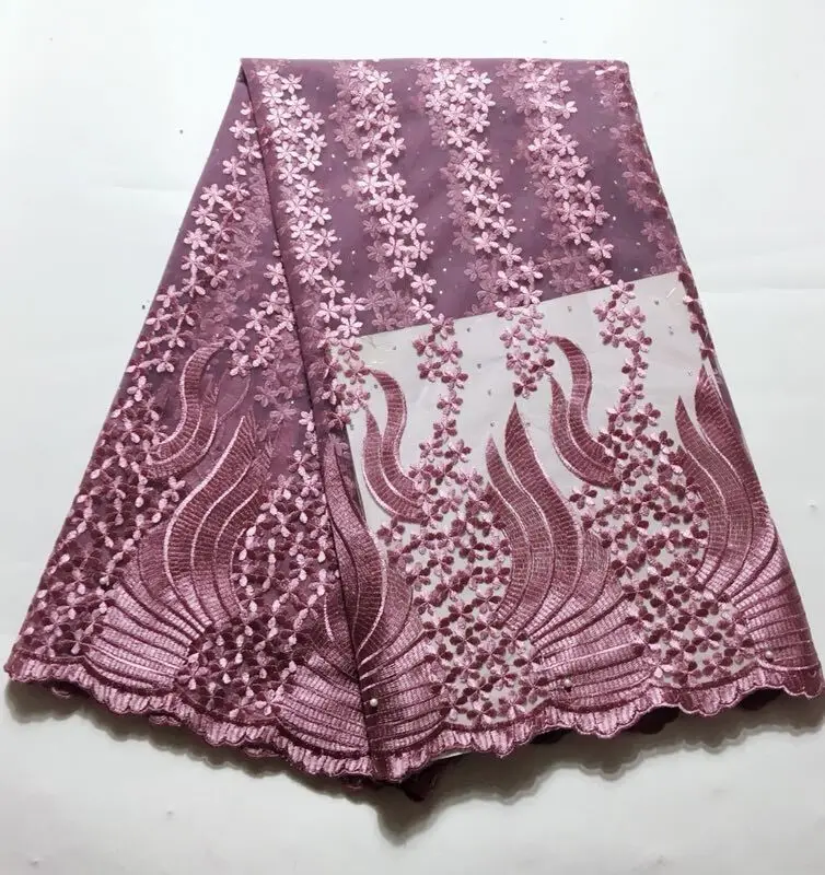 

Best Selling African Lace Fabric Nigerian French Fabric High Quality African French Tulle Lace Fabric with stones HLM040 onions
