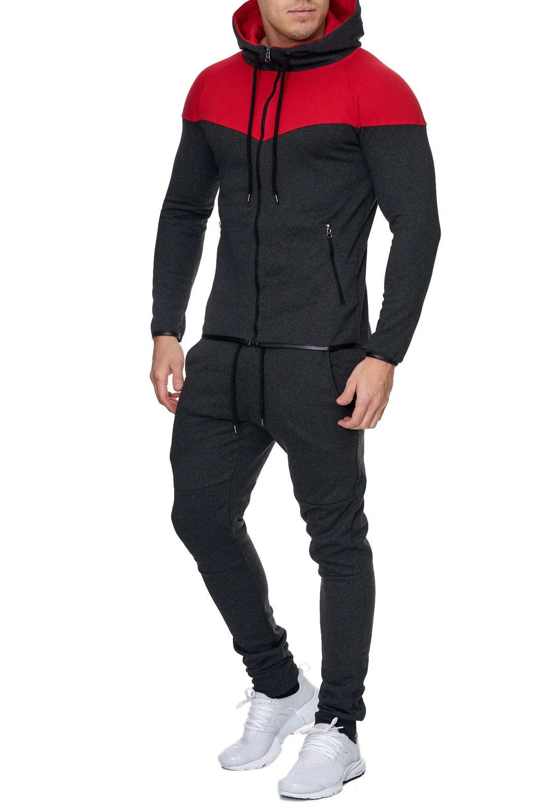 ZOGAA Mens Track Suit Casual 2 Piece Set Fashion Color Block Hooded Sportswear Sweatsuit For Male Survetement Men Sportsuit ZOGAA Mens Track Suit Casual 2 Piece Set Fashion Color Block Hooded Sportswear Sweatsuit For Male Survetement Men Sportsuit