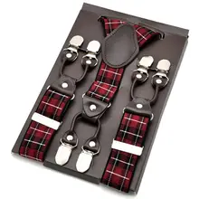 Hombre tirantes de cuero correas informales Y de forma de los hombres pantalones de Suspensorio Clips elásticos-En Ceinture suspendue 3,5*120cm