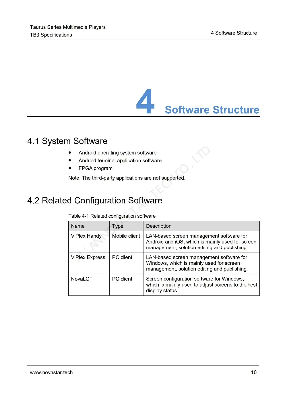 Taurus Series Multimedia Players TB3 Specifications-V1.4.0_12