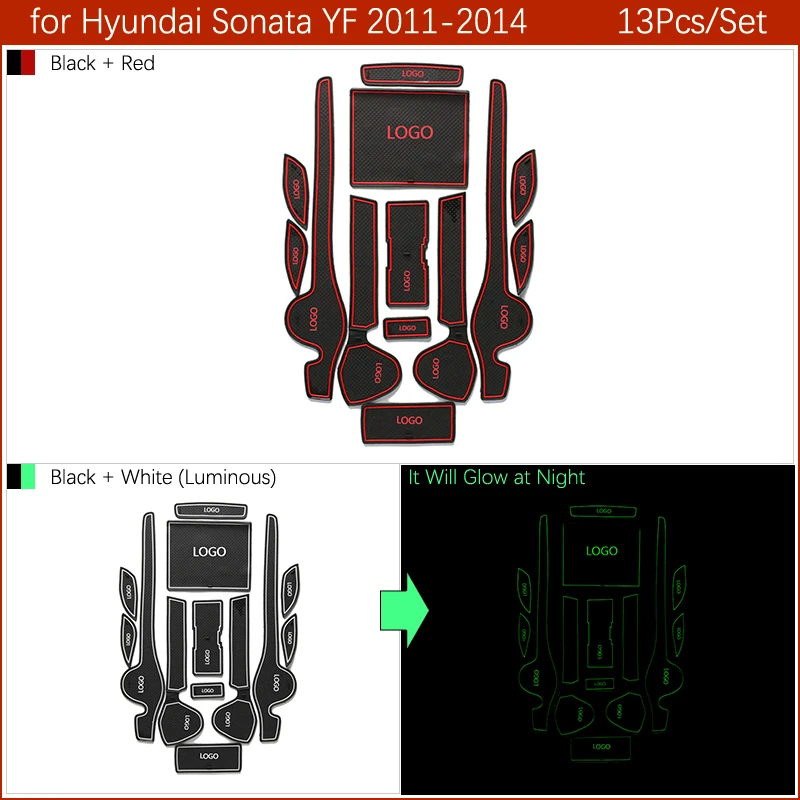 Противоскользящие резиновые ворота слот чашки коврик для hyundai Elantra HD MD AD Sonata YF LF 2007 2008 2010 аксессуары наклейки