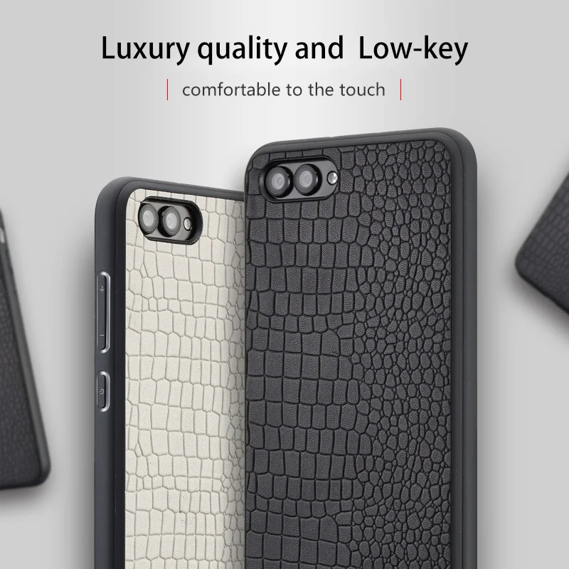 

Genuine leather phone case For Huawei Nova 2s Crocodile texture Soft shell all-inclusive For Honor V9 V10 Mate10 P10 Plus cases