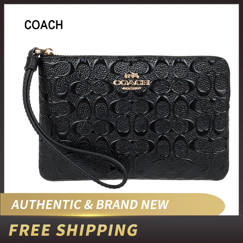

COACH WALLET CORNER ZIP WRISTLET IN SIGNATURE LEATHER F58034/F30049/F67555