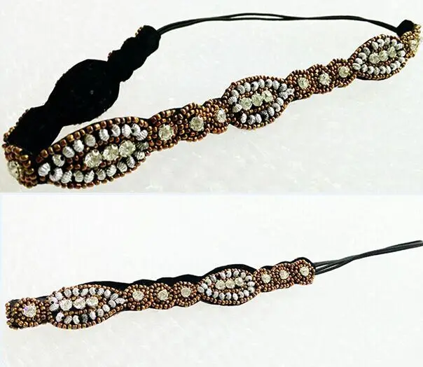 

New Wholesale fashion Cooper beads handmade elastic headband hairband hair accessories
