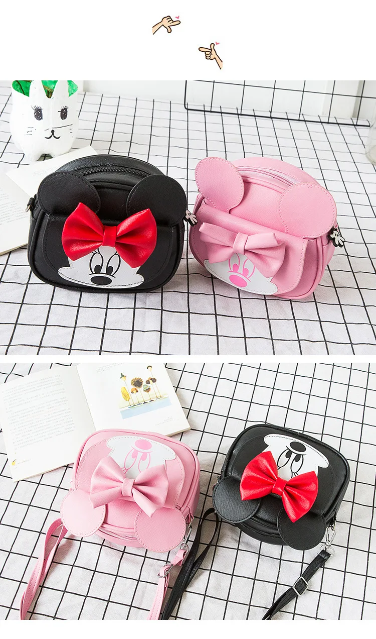 Disney Детская сумка для малышей Мини принцесса модные сумки для девочек милый мультфильм Минни ПУ плечо детское портмоне