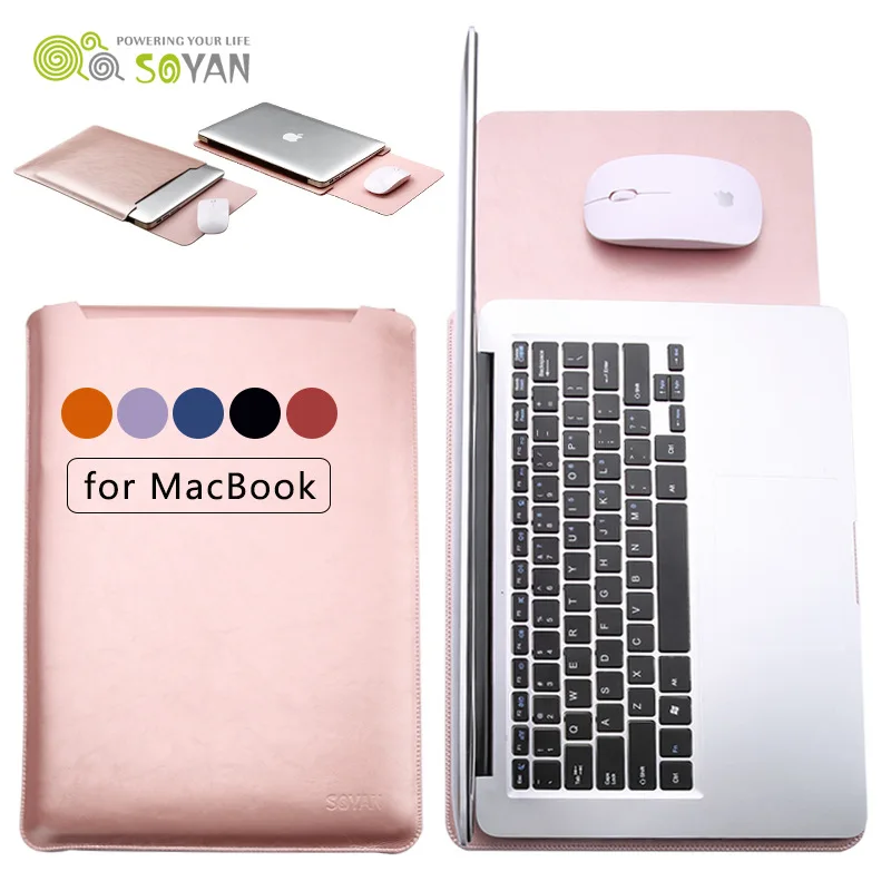 PU Leather Sleeve Case for Apple Macbook Air Pro Retina 11.6 12 13.3 15.4 Inch Laptop Cases for Mac Book Bag