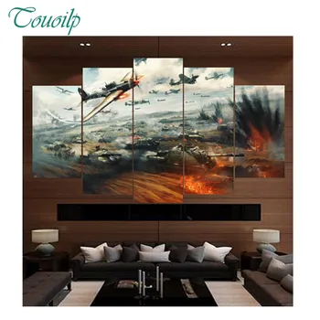 

2018 new 5pcs 5D Diy Diamond Cross Diamond Rhinestone Diamond Mosaic Star Wars plane sky land Round&Square Home Decor
