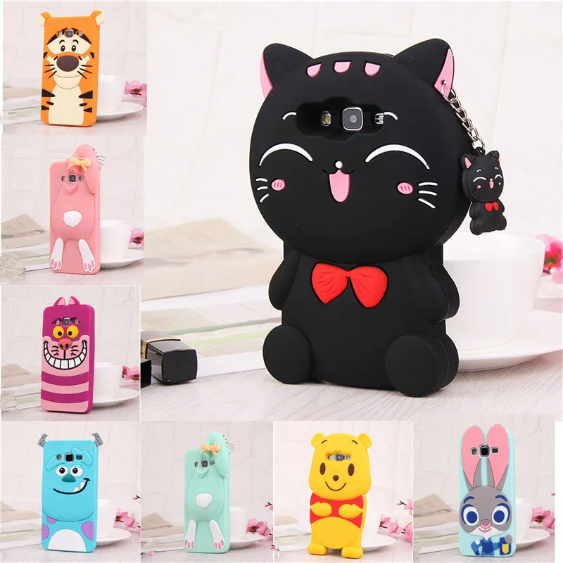 3D Cartoon Soft Silicone Back Cover Case for Samsung Galaxy S8 Plus S6 S7 Edge S5 A3 A5 A7 J1 J2 J3 J5 J7 2016 Grand Prime Cases